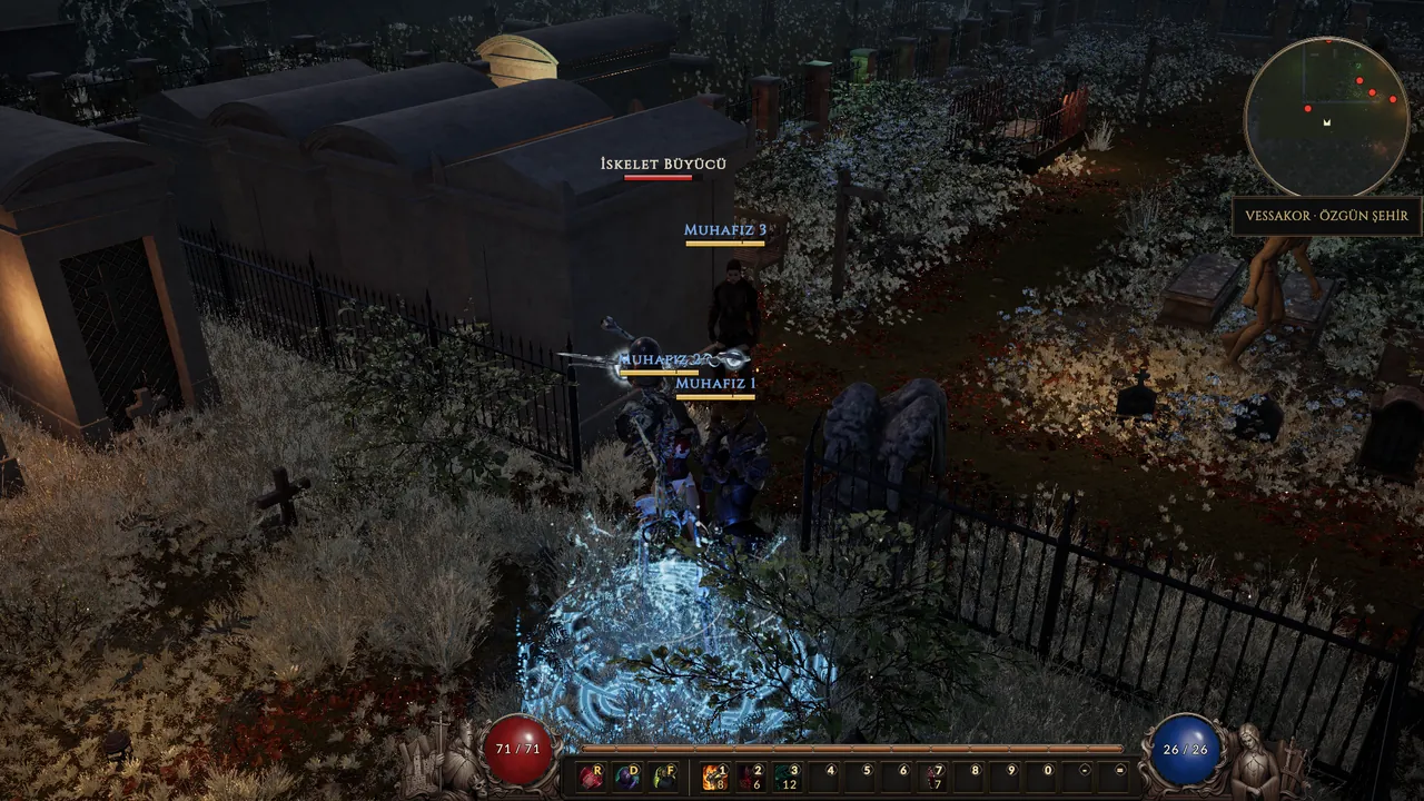 A skeleton mage's frost among the tombs
